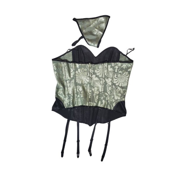 Bustier Corset Top Light Green, Size 38, Garters & Panties - Picture 2 of 7